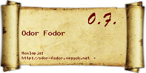 Odor Fodor névjegykártya